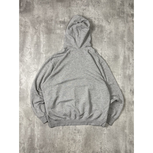 Vintage 2000s Nike Embroidered Mini Swoosh Hooded Sweatshirt Size Large Gray