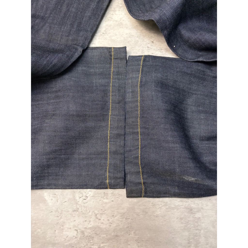 Vintage Y2K Womens Johnny Blaze Embroidered Crest Dark Wash Denim Pants