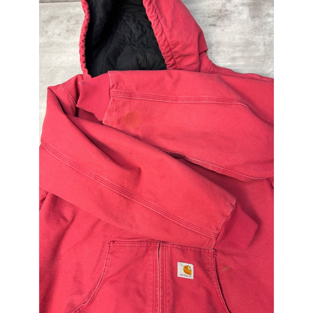 Vintage Womens Carhartt Canvas Insulated Hooded Active Jacket Size XL