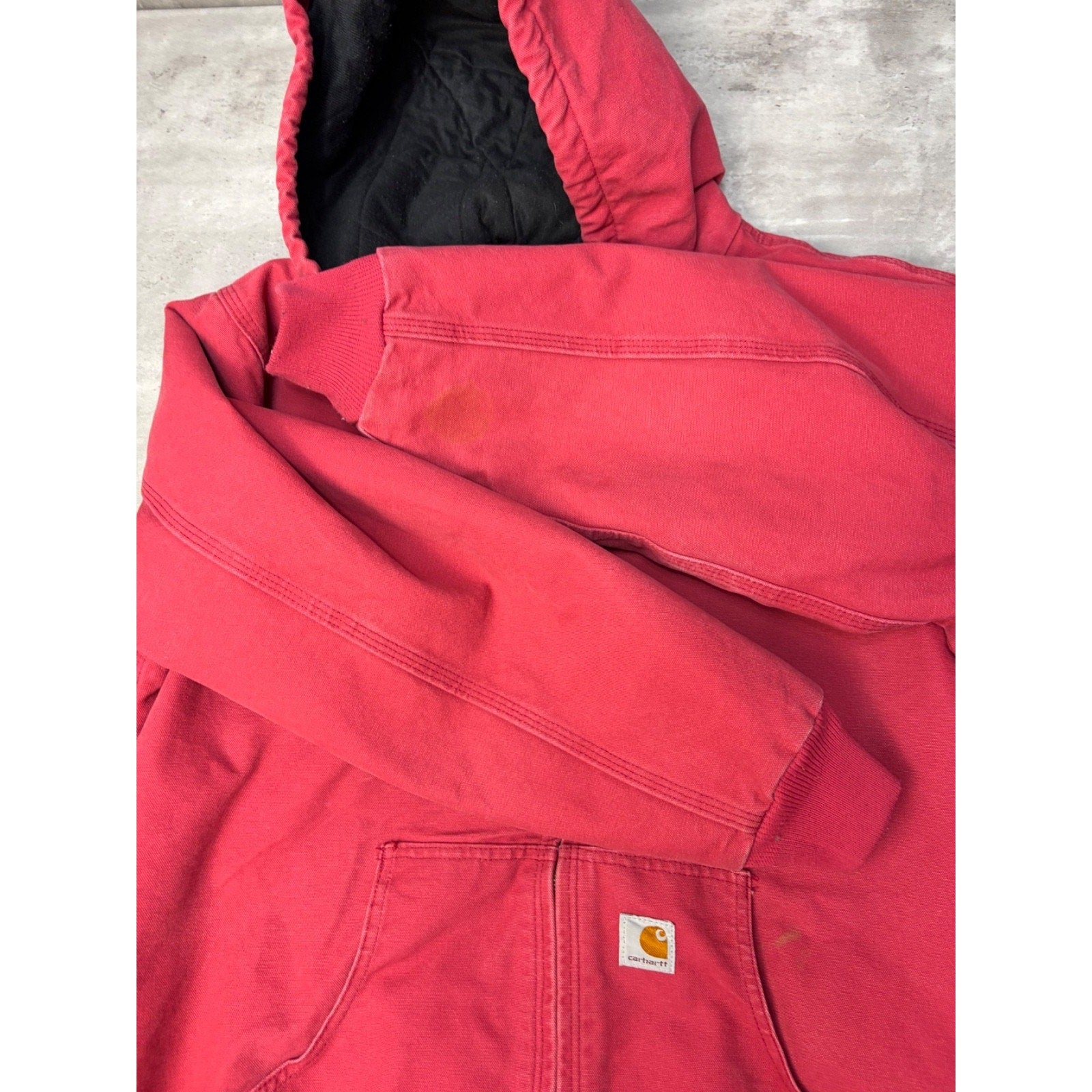 Vintage Womens Carhartt Canvas Insulated Hooded Active Jacket Size XL