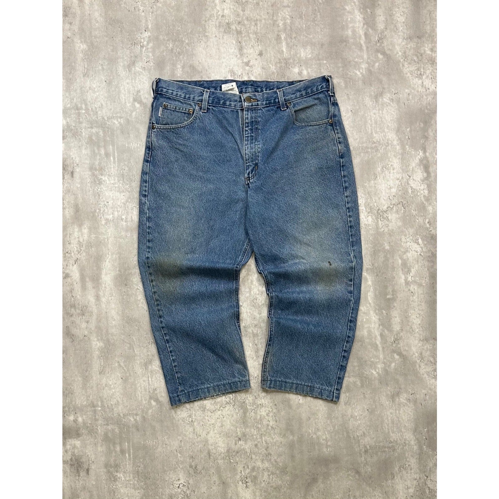 Vintage Carhartt Medium Wash Denim Traditional Fit Workwear Pants Size 39
