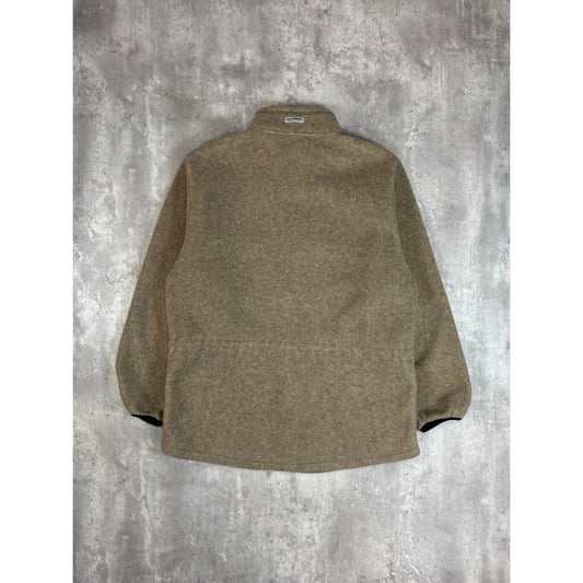 Vintage Eddie Bauer Fleece Full Zip Sweatshirt Size Large Beige