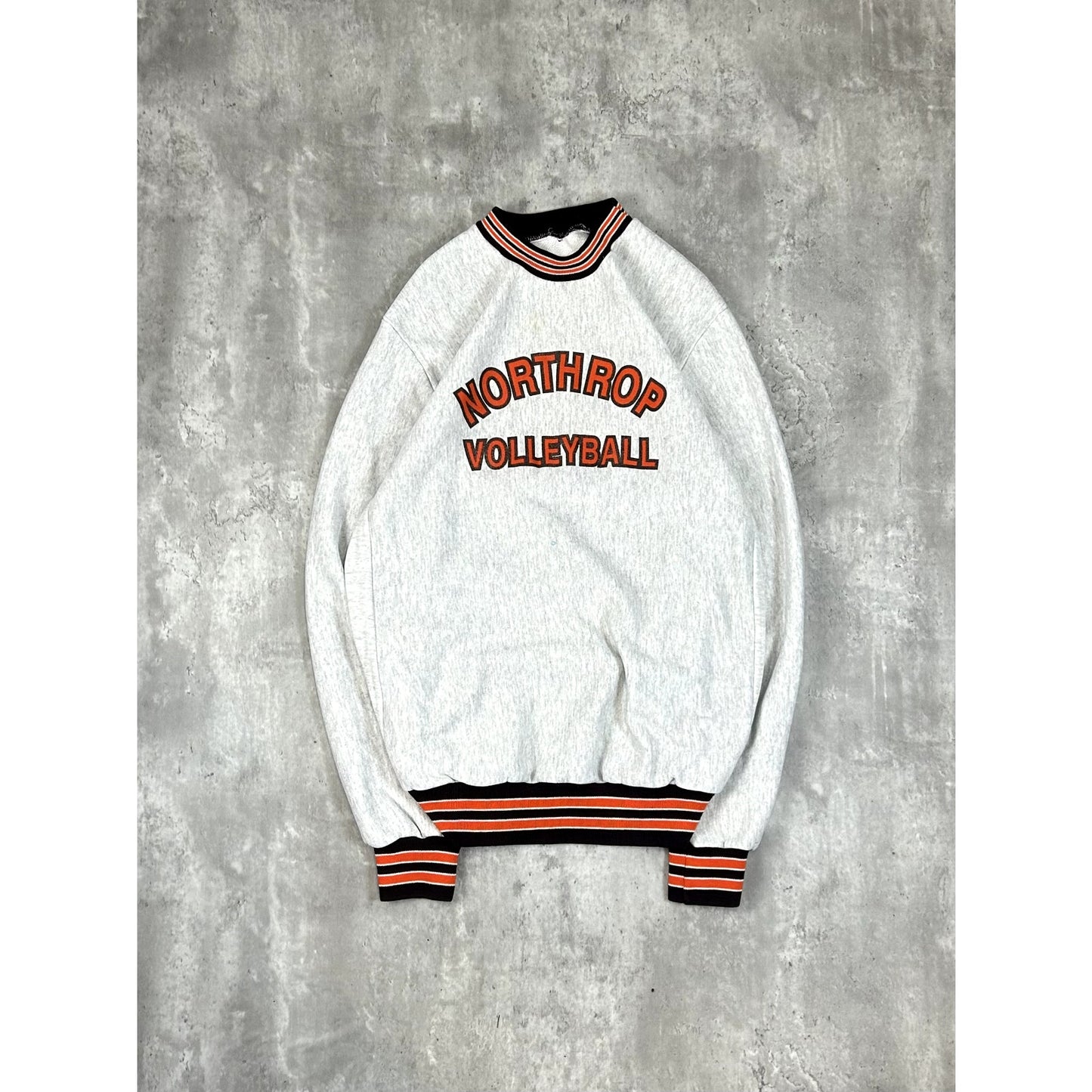 Vintage 90s Northrop Volleyball Graphic Spellout Sweatshirt Size XL Gray