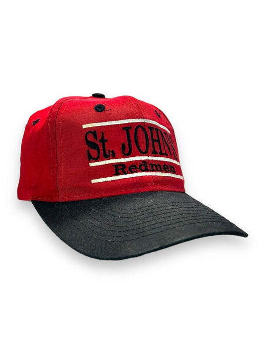 Vintage 90s St johns University NCAA Embroidered Spell Out Snapback Hat OSFA Red