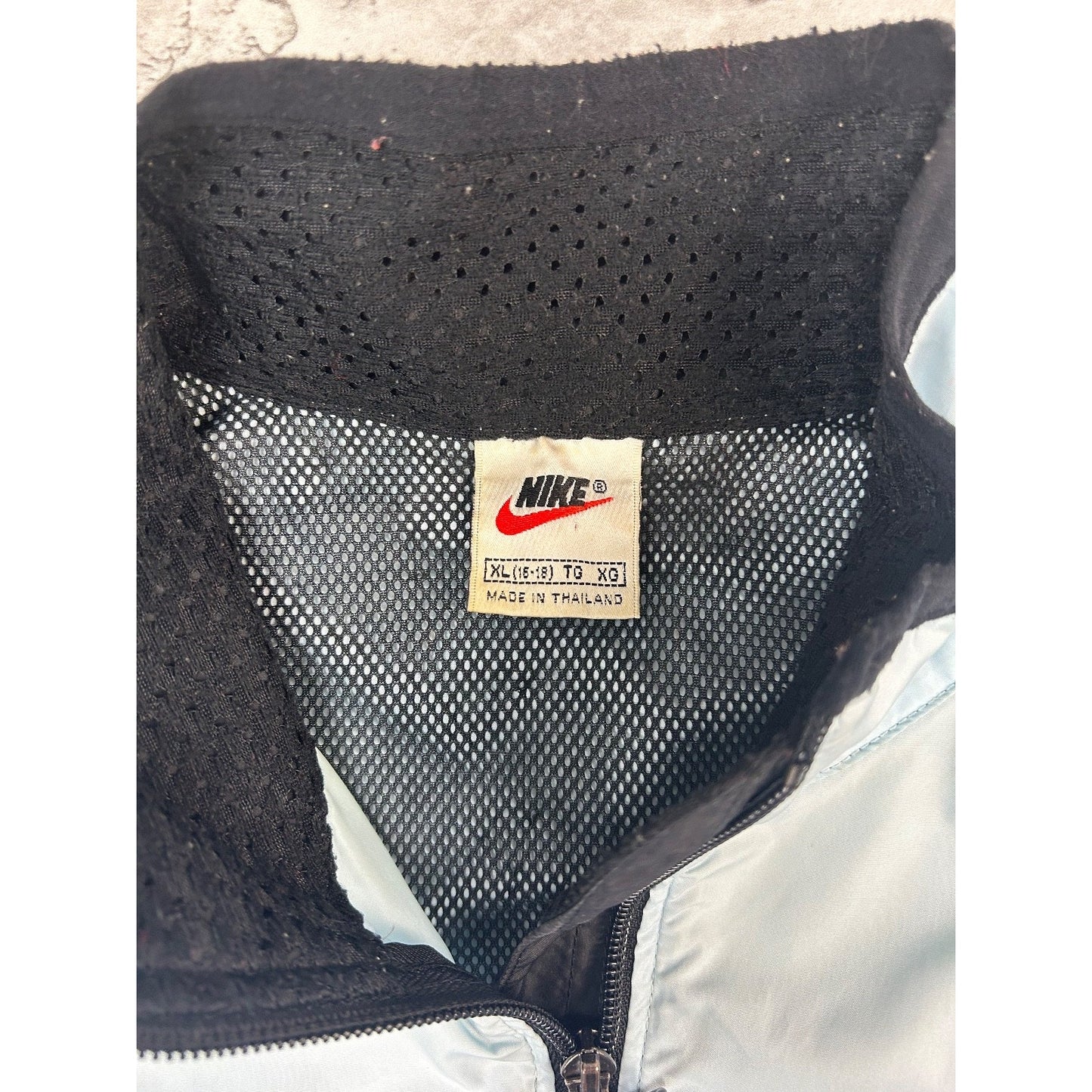 Vintage 90s Nike Embroidered Swoosh Two Tone Windbreaker Jacket Size XL YOUTH