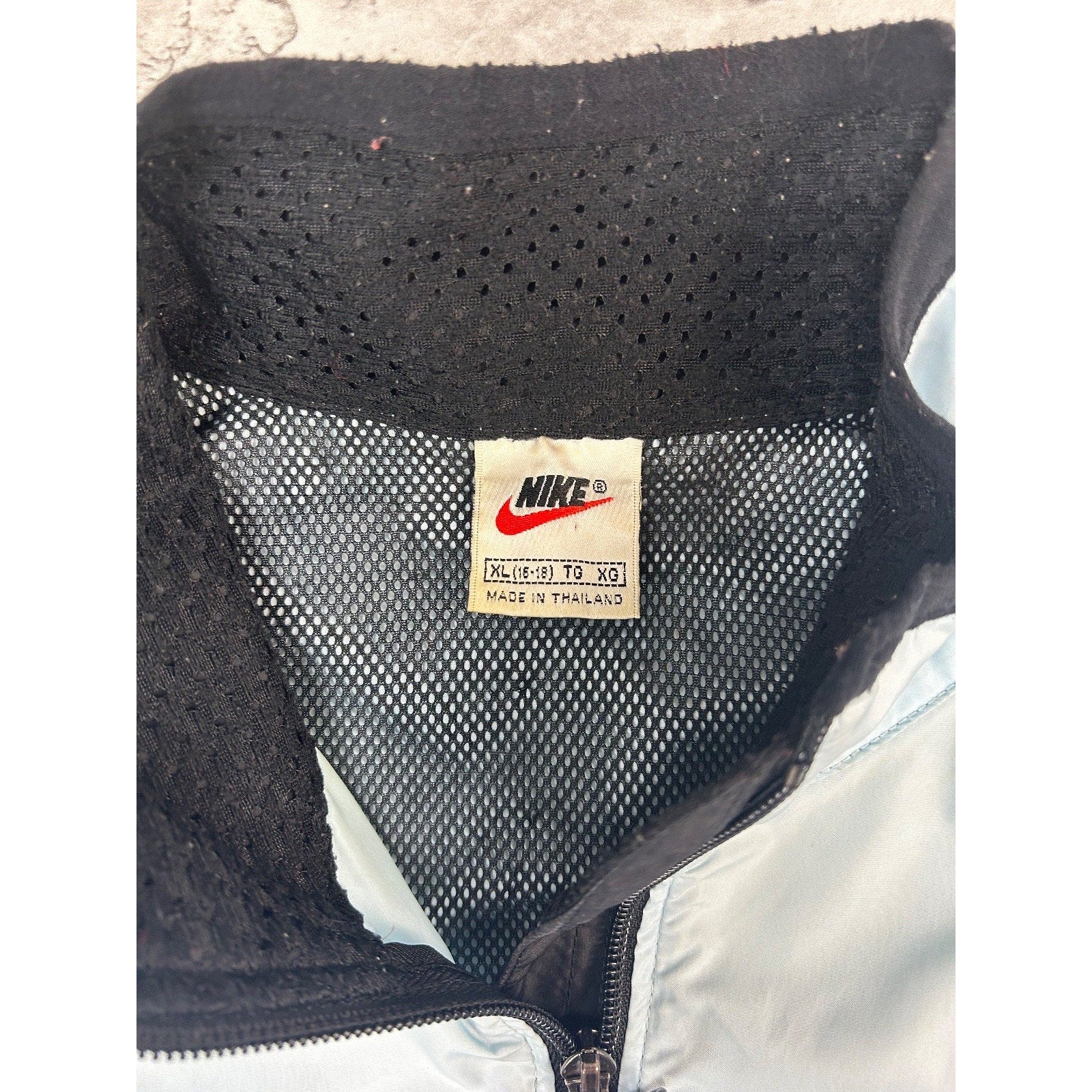 Vintage 90s Nike Embroidered Swoosh Two Tone Windbreaker Jacket Size XL YOUTH