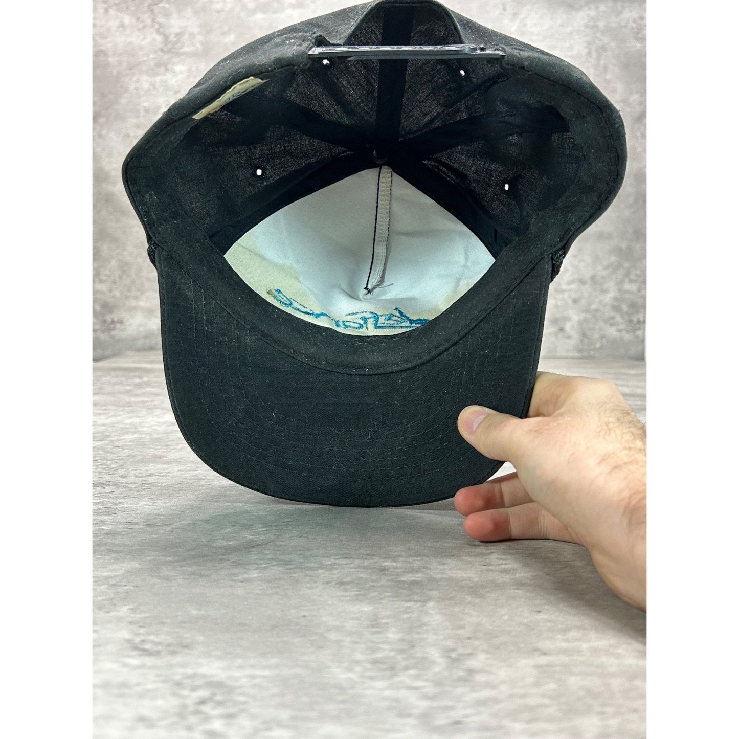 Vintage Defrance Embroidered Spellout Snapback Hat OSFA Black/Blue