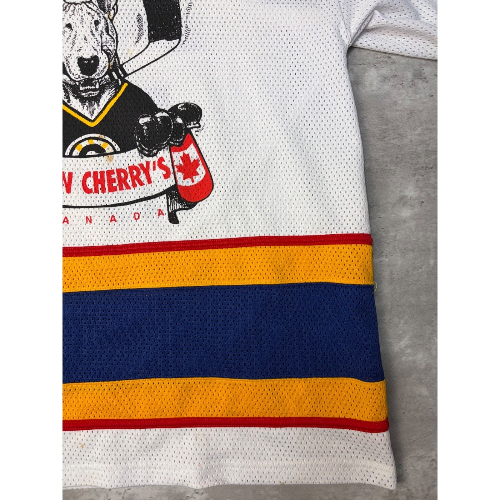 Vintage 90s Don Cherry's Canada Dog Graphic Hockey Jersey Size XL