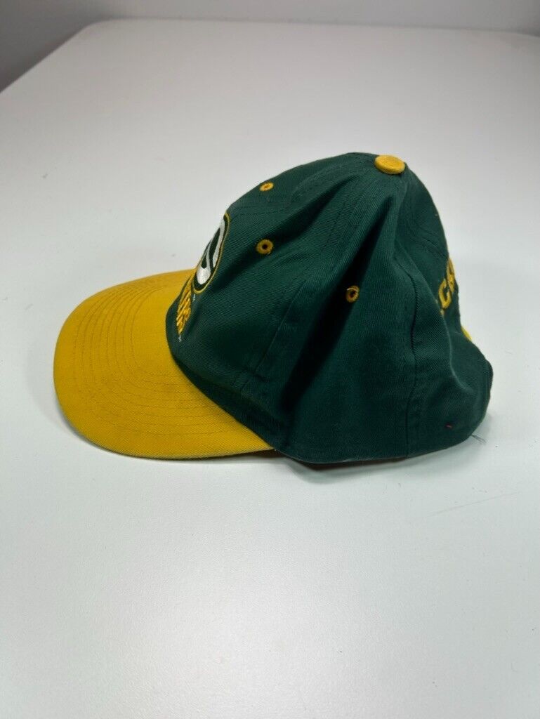 Vintage 90s Green Bay Packers NFL Embroidered Logo Spellout Snapback Hat OSFA