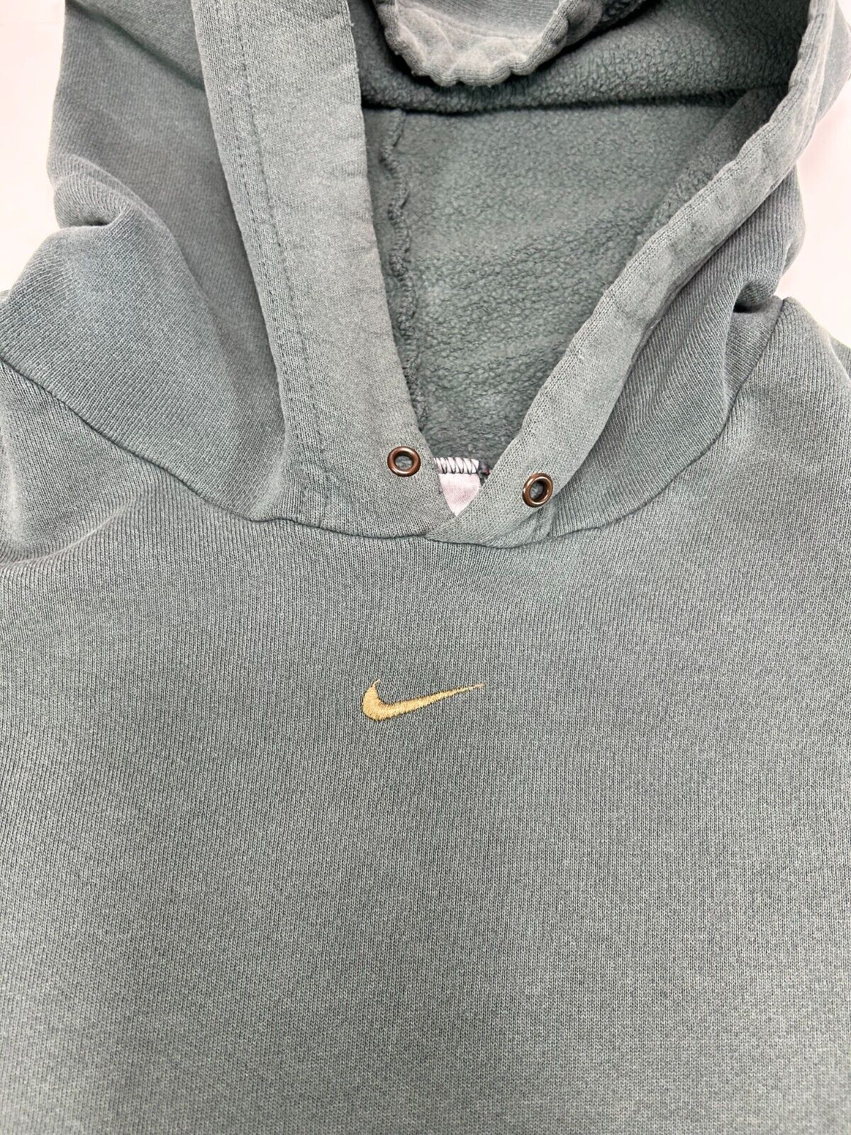 Vintage 2000s Nike Middle Swoosh Sage Green Hooded Sweatshirt Size XL