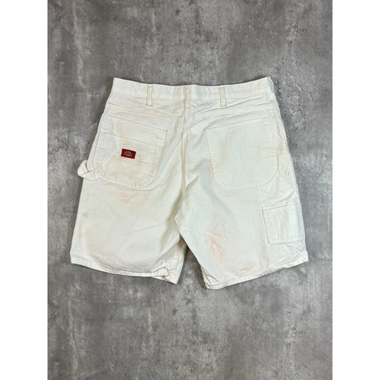 Vintage Dickies Canvas Workwear Painters Shorts Size 36 White