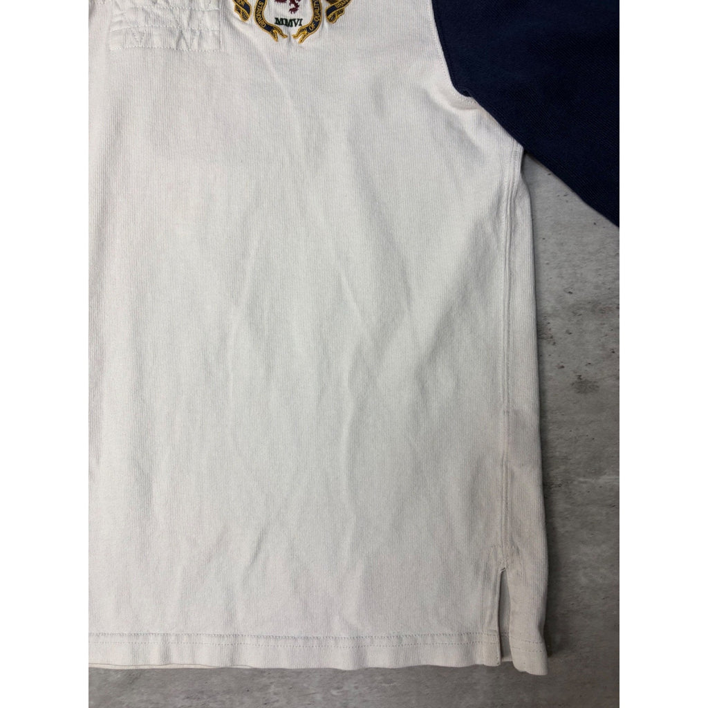 Vintage Polo Ralph Lauren NYC Embroidered Crest Graphic Button Up Shirt Sz Small