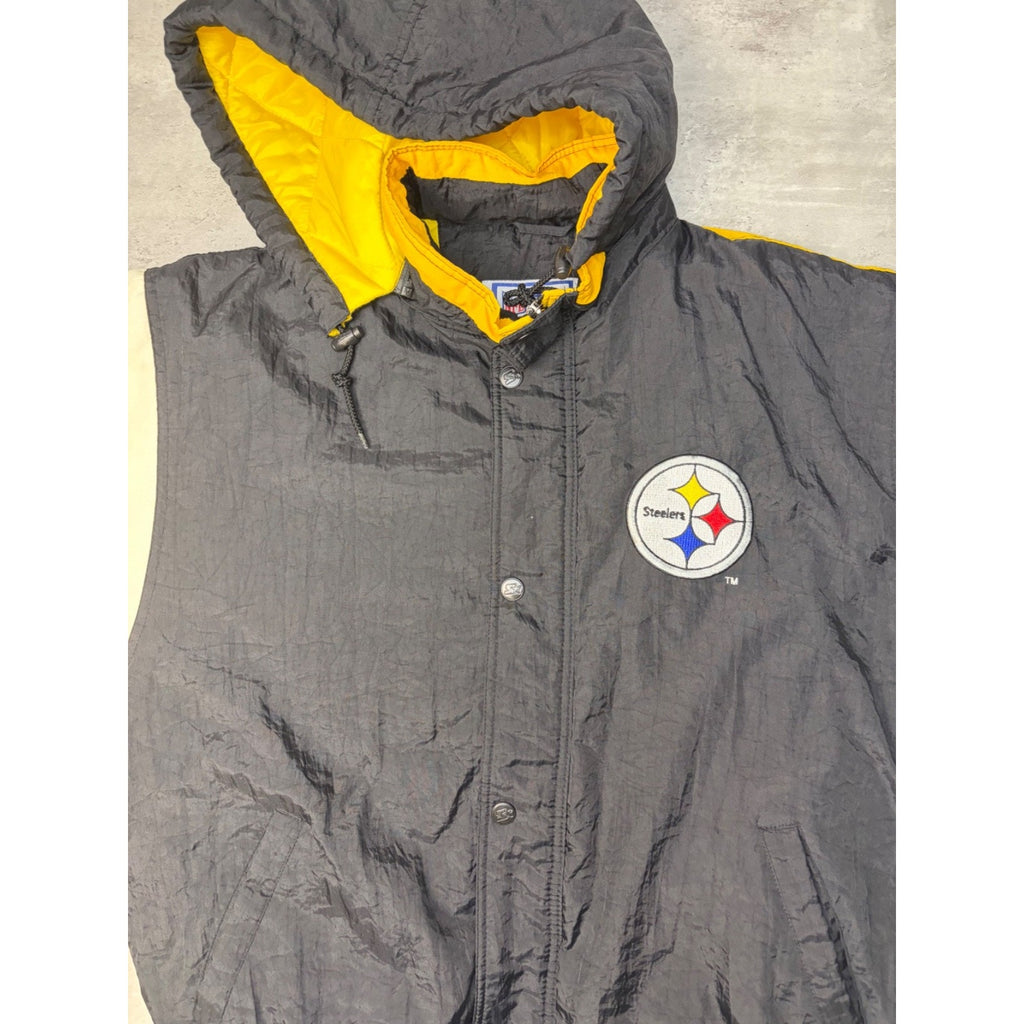 90s Pittsburgh Steelers NFL Insulated Starter Split Back Jacket Size Large
