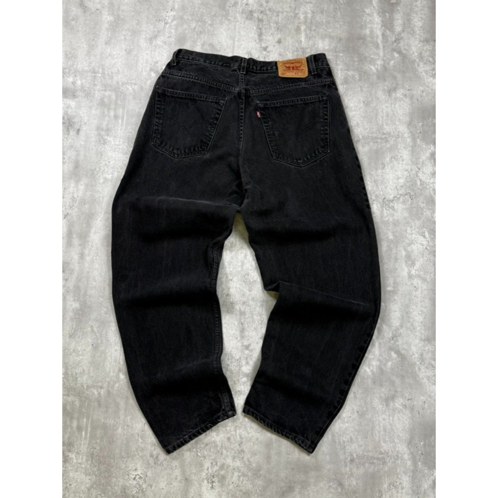 Vintage Levis 560 Red Tab Loose Fit Black Wash Denim Pants Size 39