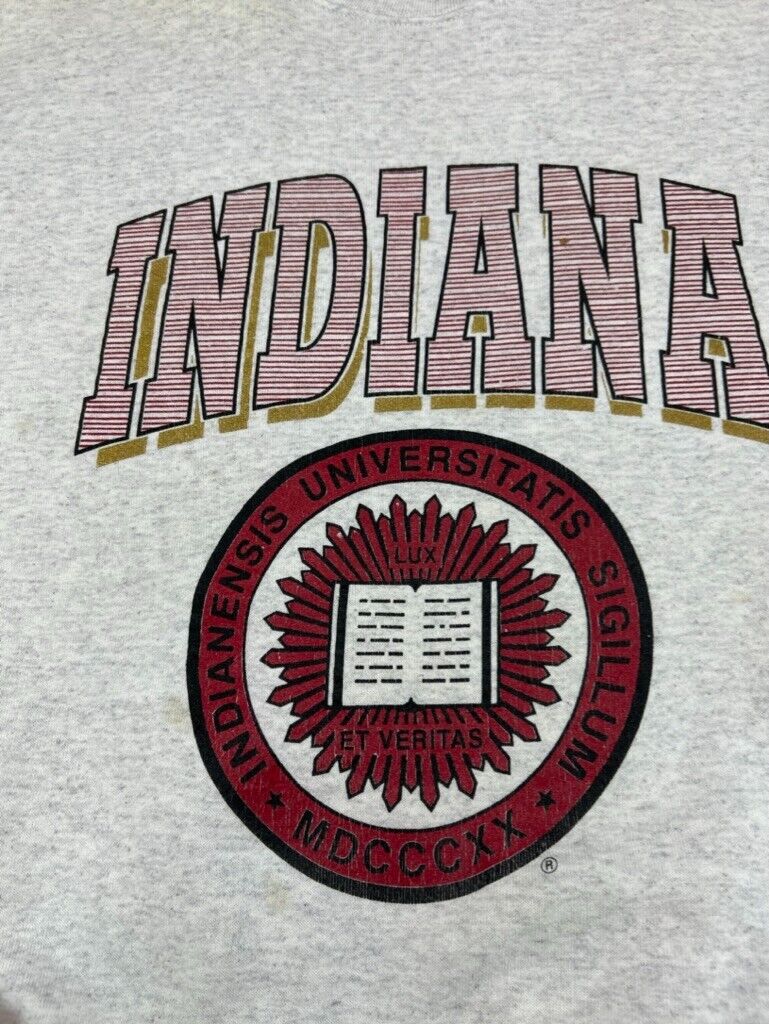 Vintage 90s Indiana Hoosiers NCAA Colligate Crest Graphic Sweatshirt Size Large