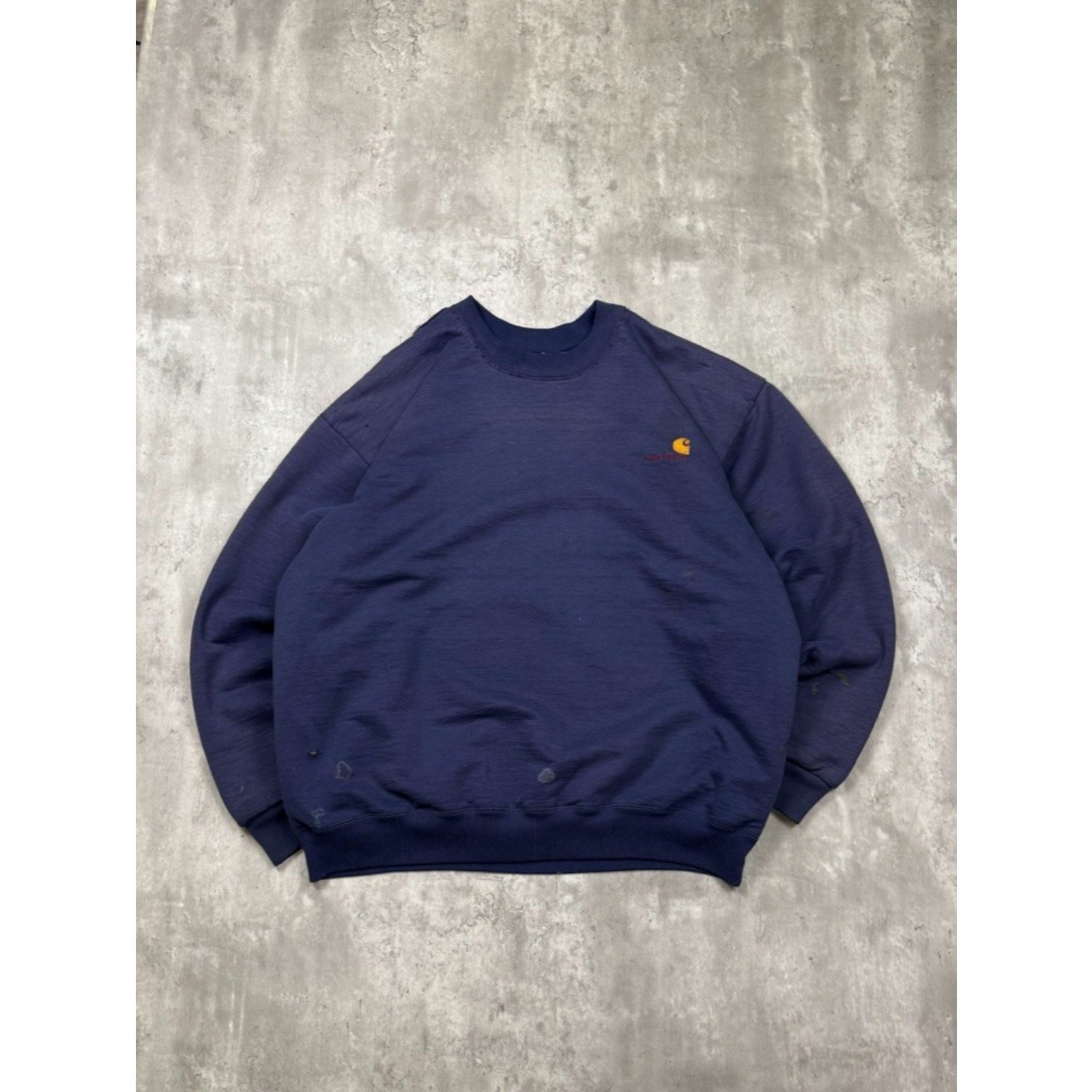Vintage 90s Carhartt Thermal Lined Embroidered Logo Workwear Sweatshirt Size 2XL