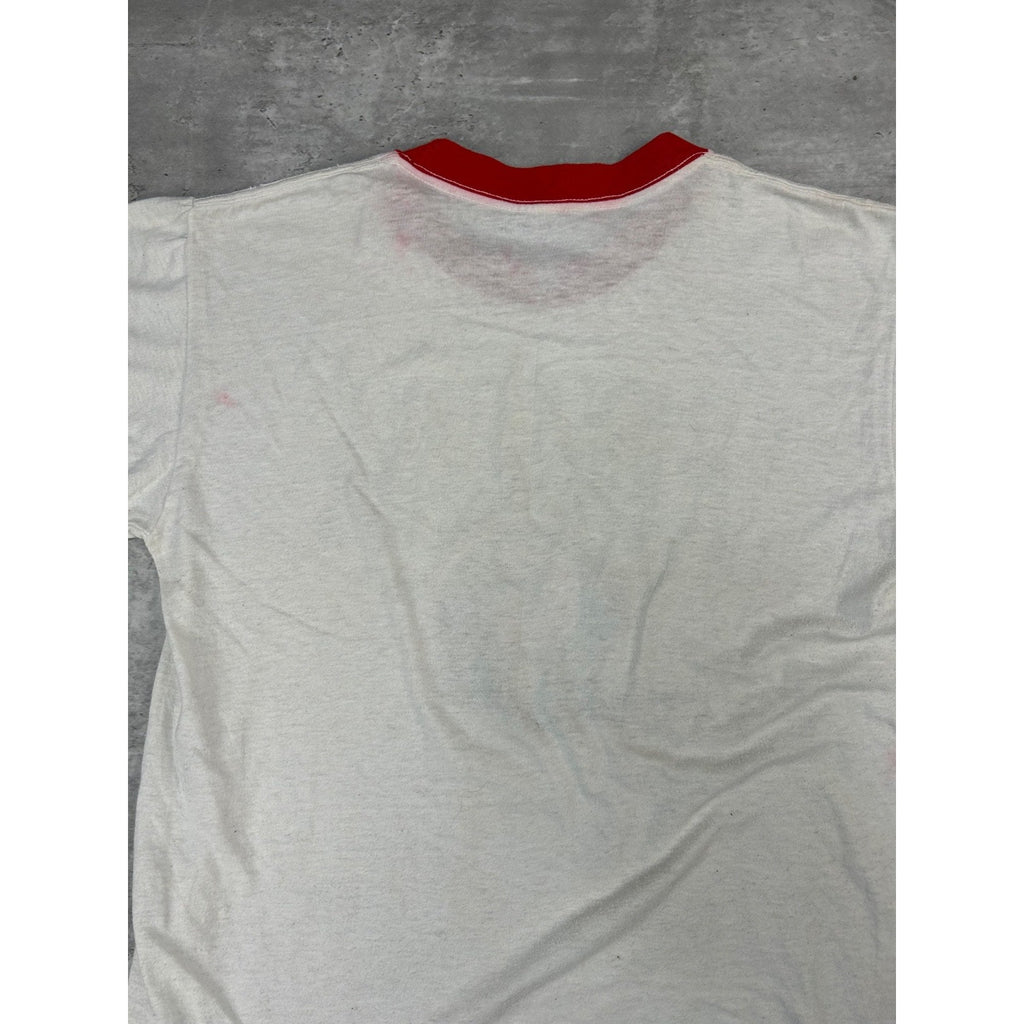 Vintage 1983 Houston Gamblers USFL Football Graphic Ringer T-Shirt Size Large