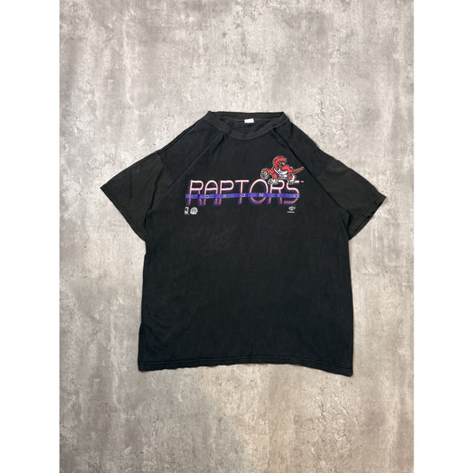 Vintage 90s Toronto Raptors NBA Graphic Spellout Basketball T-Shirt Size Large