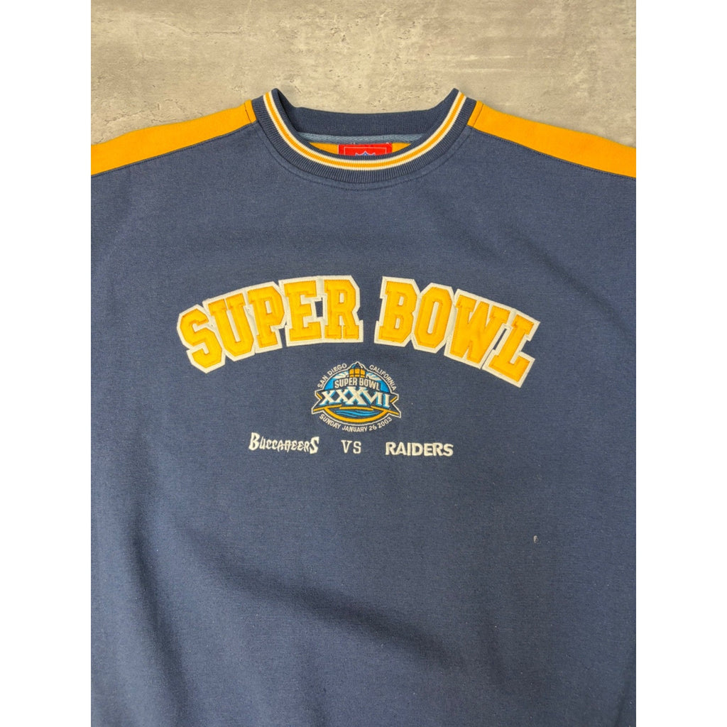 Vintage 2003 Buccaneers Vs Raiders NFL Super Bowl XXXVII Sweatshirt Size Large