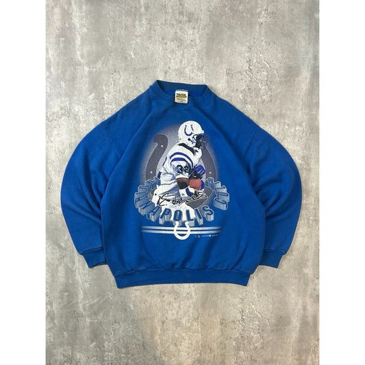Vintage 90s Edgerrin James #32 Indianapolis Colts NFL Player Sweatshirt Sz Large