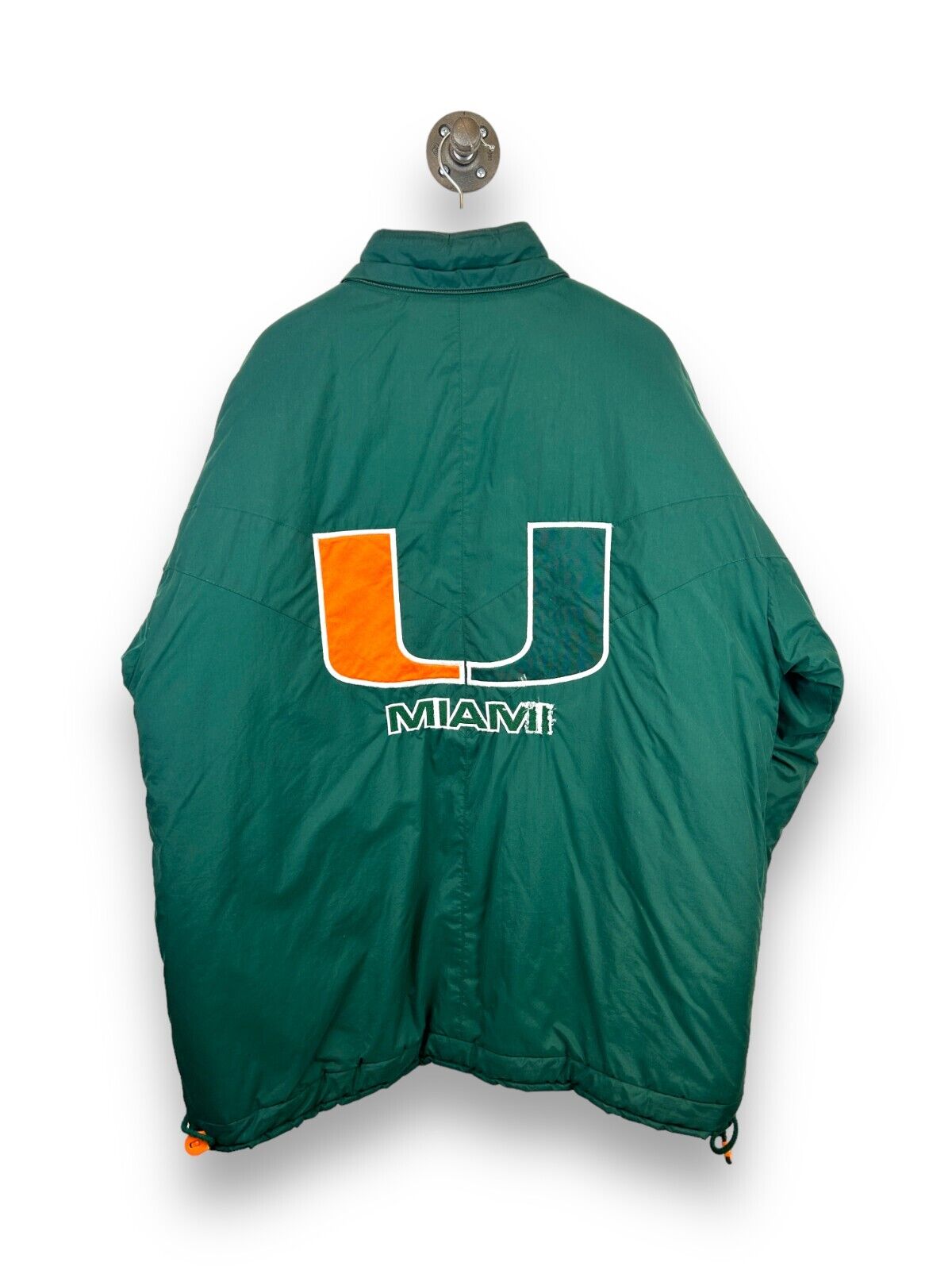 Vintage 90s Miami Hurricanes NCAA Apex One Insulated Full ZIp Jacket Size Large