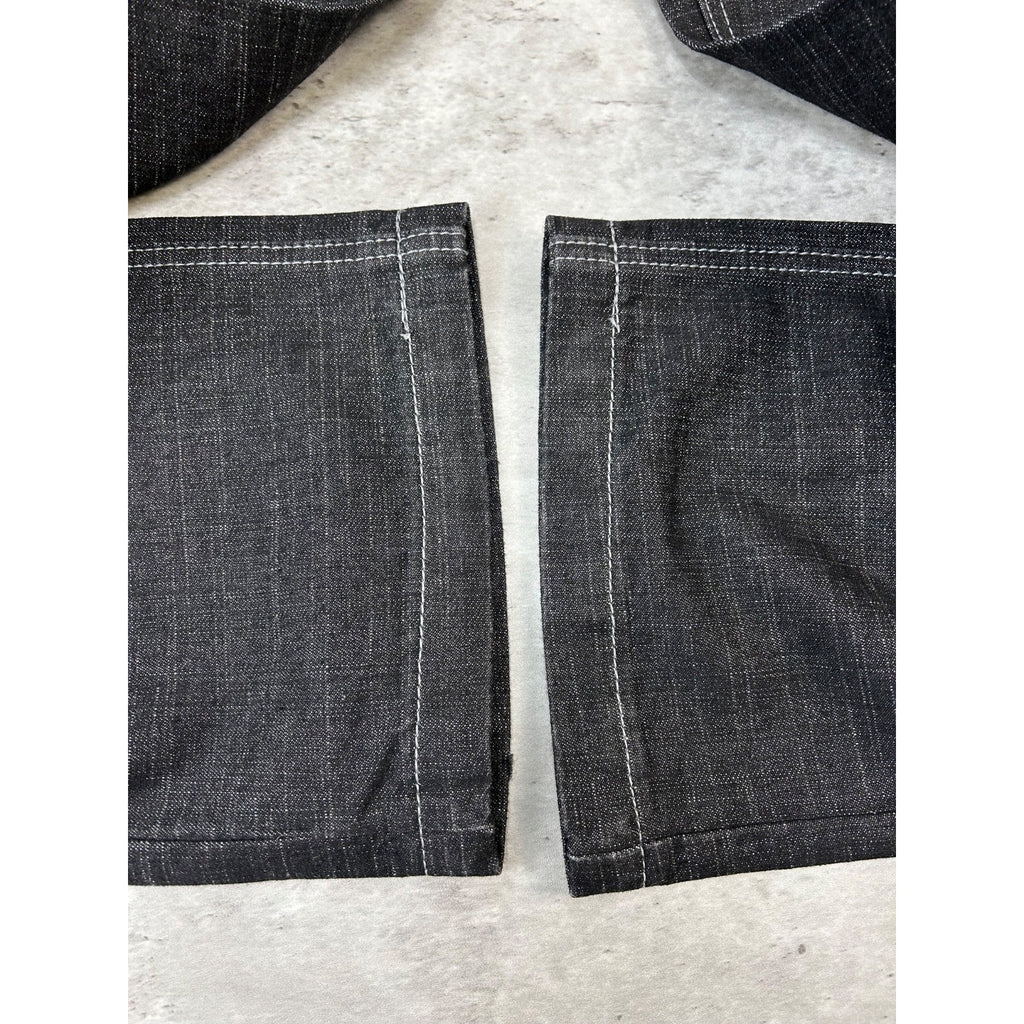 Vintage Y2K Southpole Embroidered Pockets Black Denim Pants Size 31