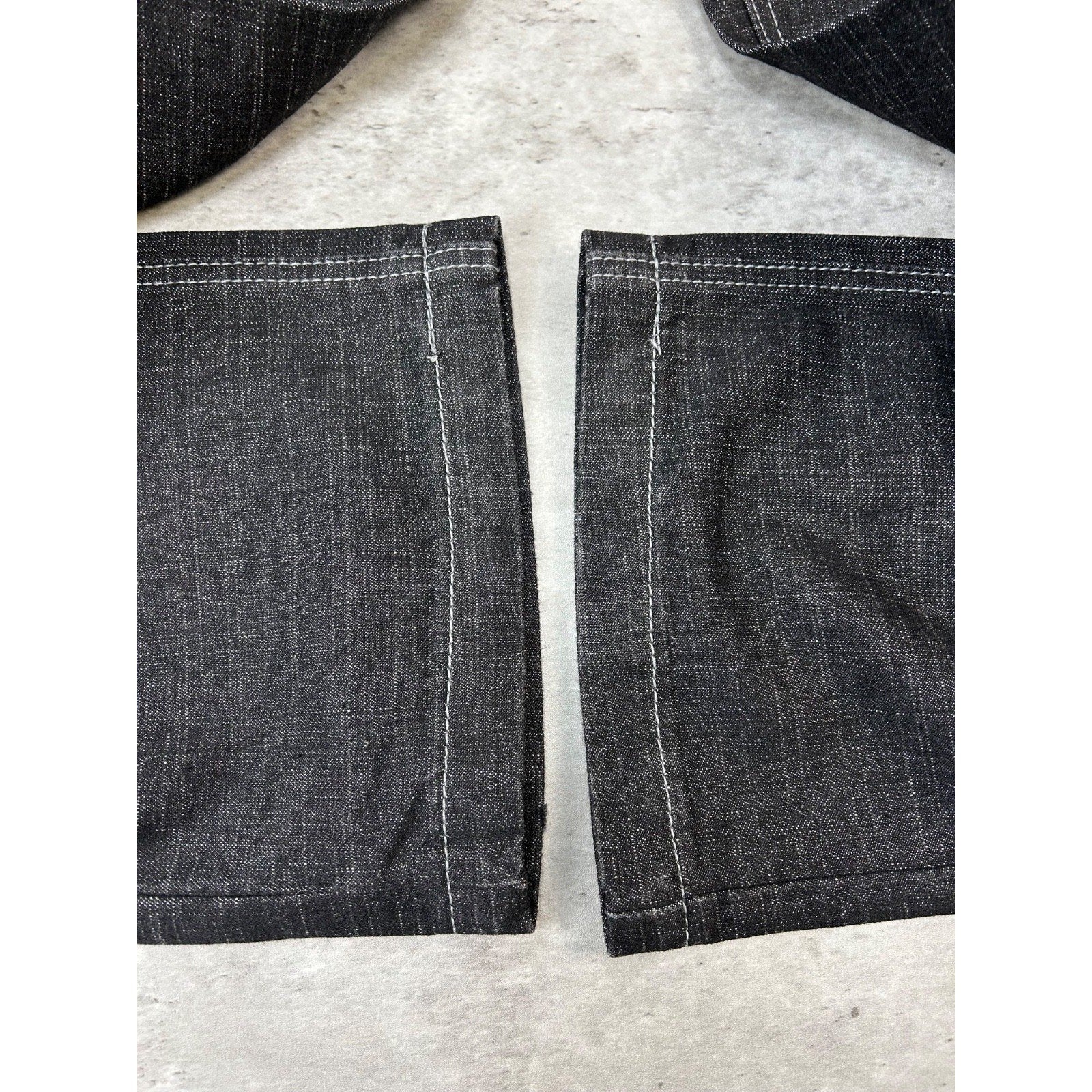 Vintage Y2K Southpole Embroidered Pockets Black Denim Pants Size 31