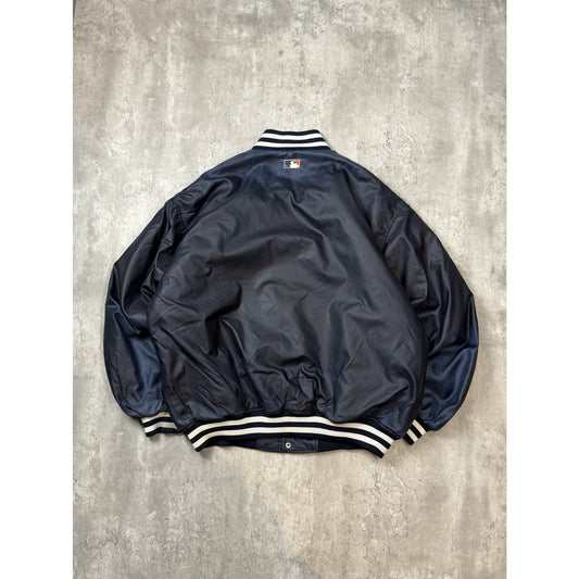 Vintage 90s New York Yankees MLB Embroidered Spellout Bomber Jacket Size XL