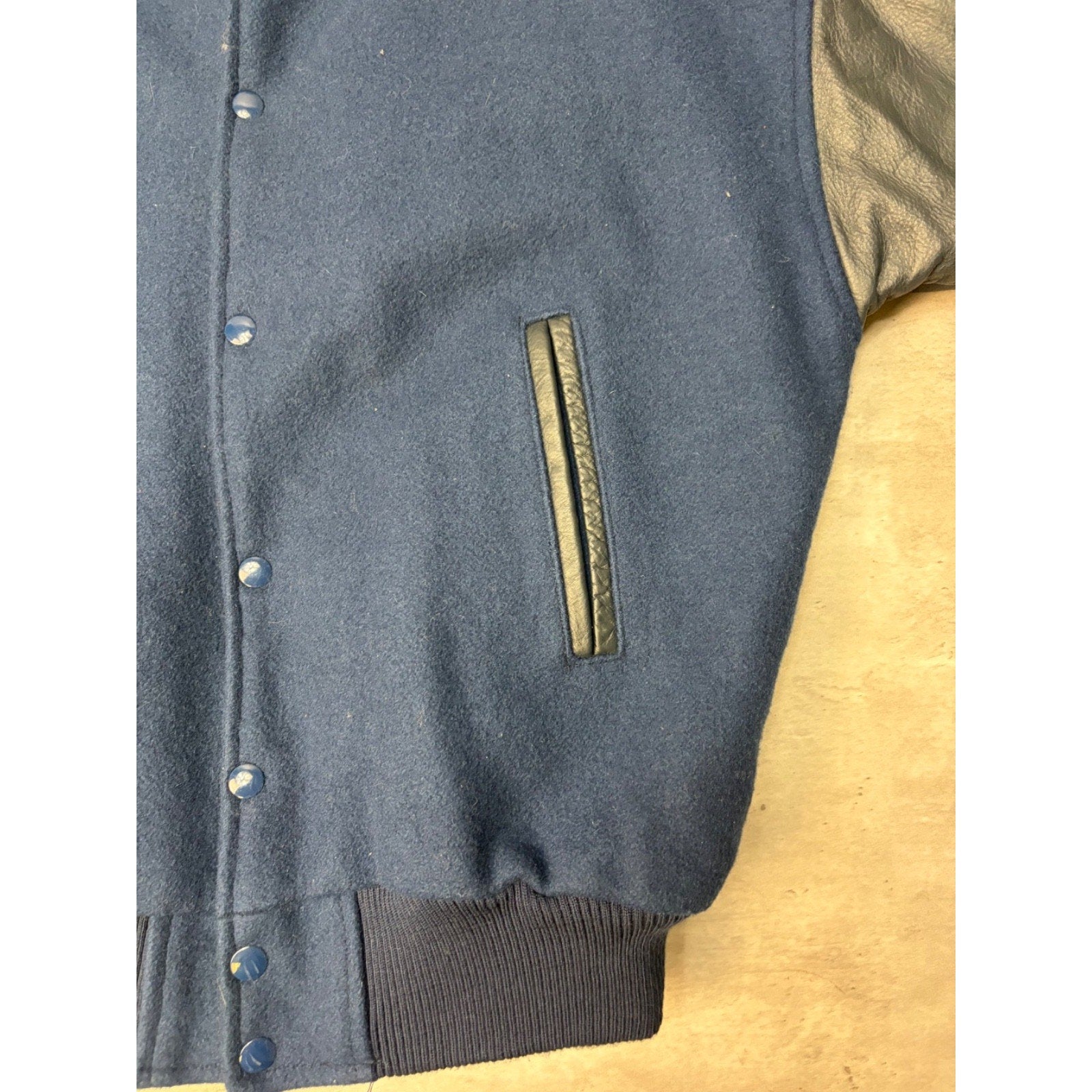 90s Canada Sportswear Varsity Style Leather Sleeve Bomber Jacket Size Large