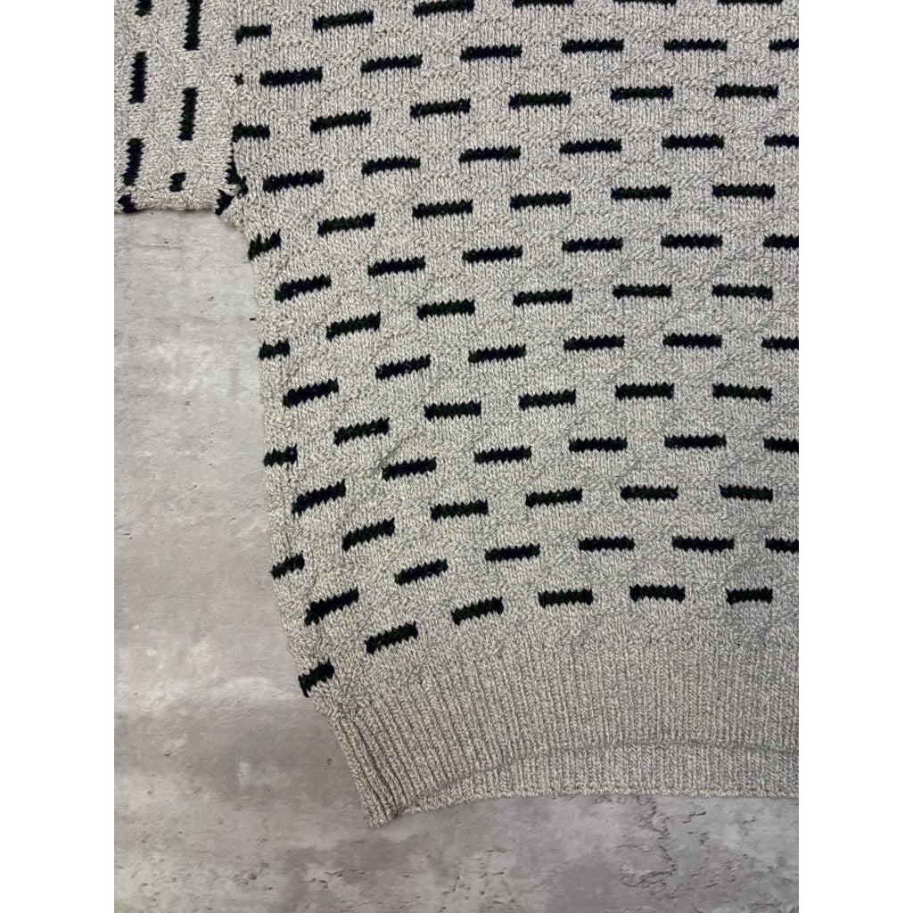 Vintage 90s Savile Row Abstract Pattern Textured Knit Sweater Size Large
