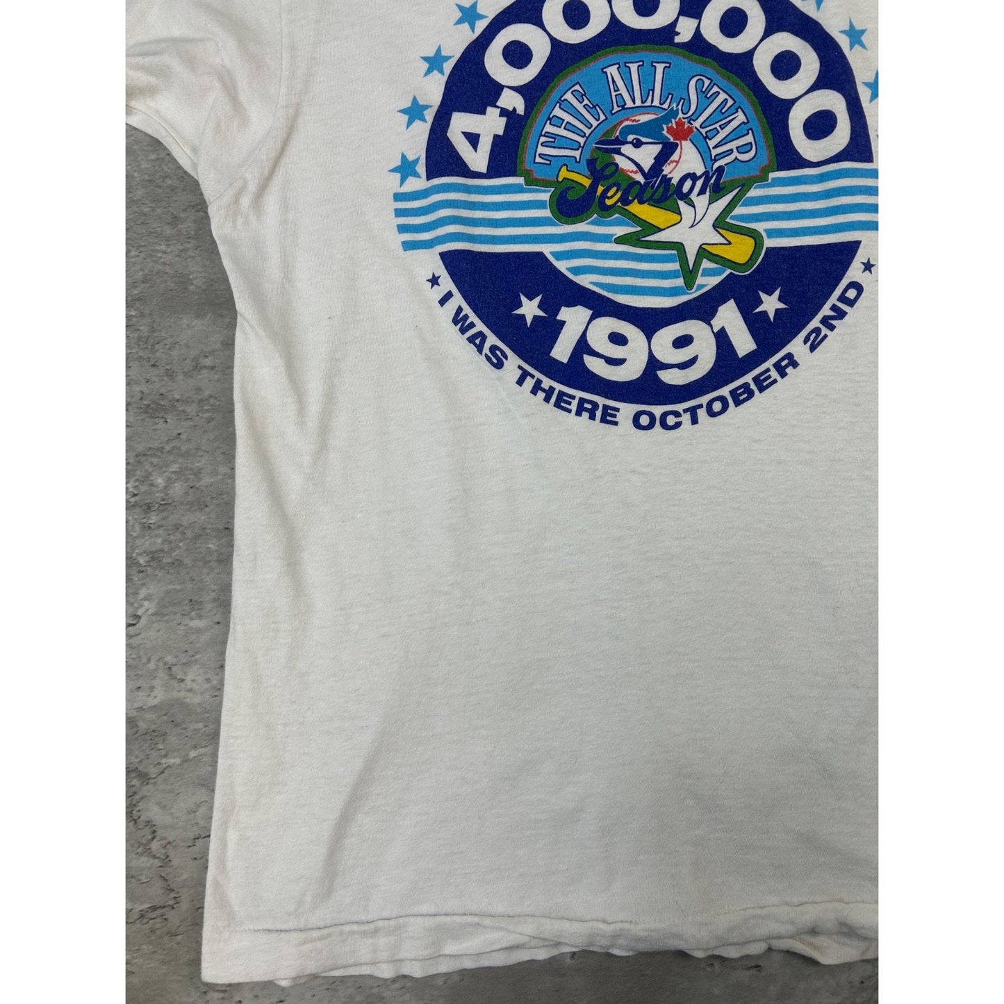 Vintage 1991 Blue Jays MLB I Was There October 2nd Baseball T-Shirt Size XL
