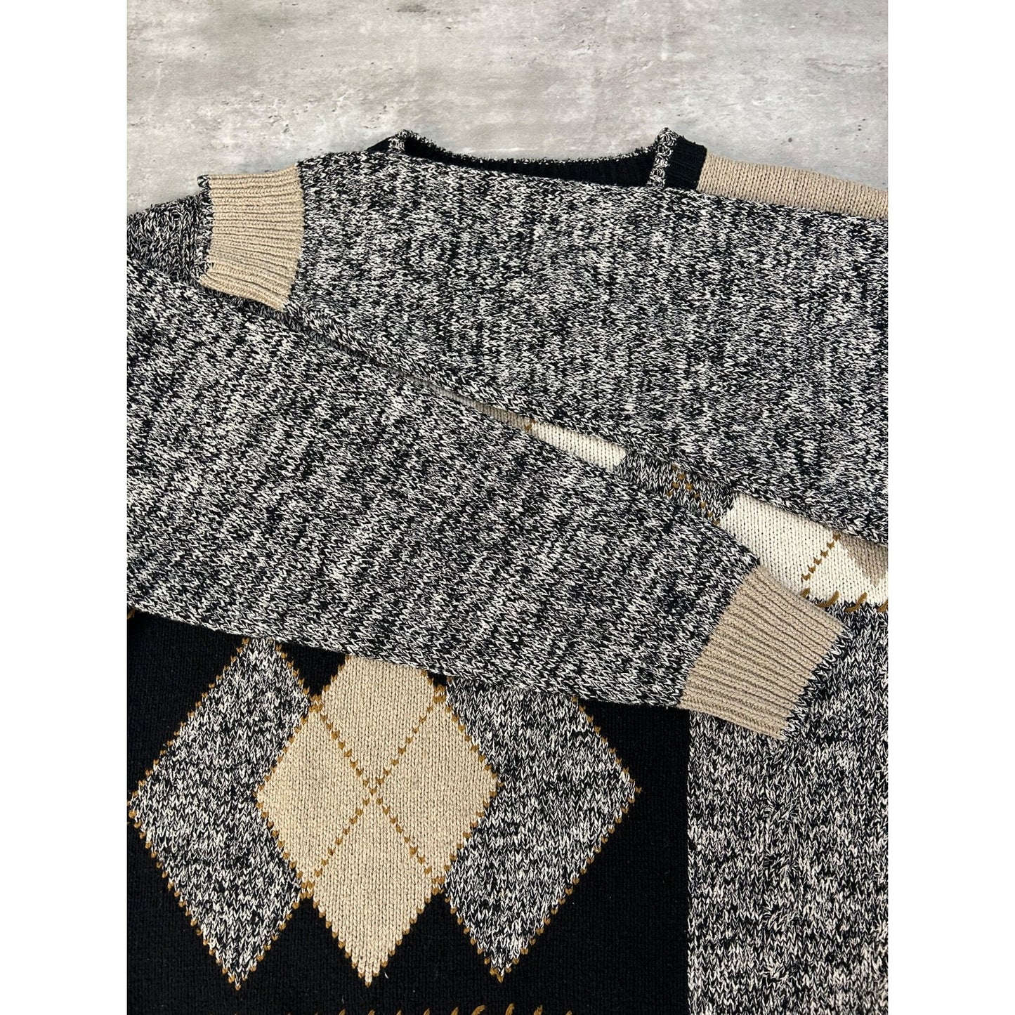 Vintage Croft & Barrow Abstract Print Pullover Knit Sweater Size Medium