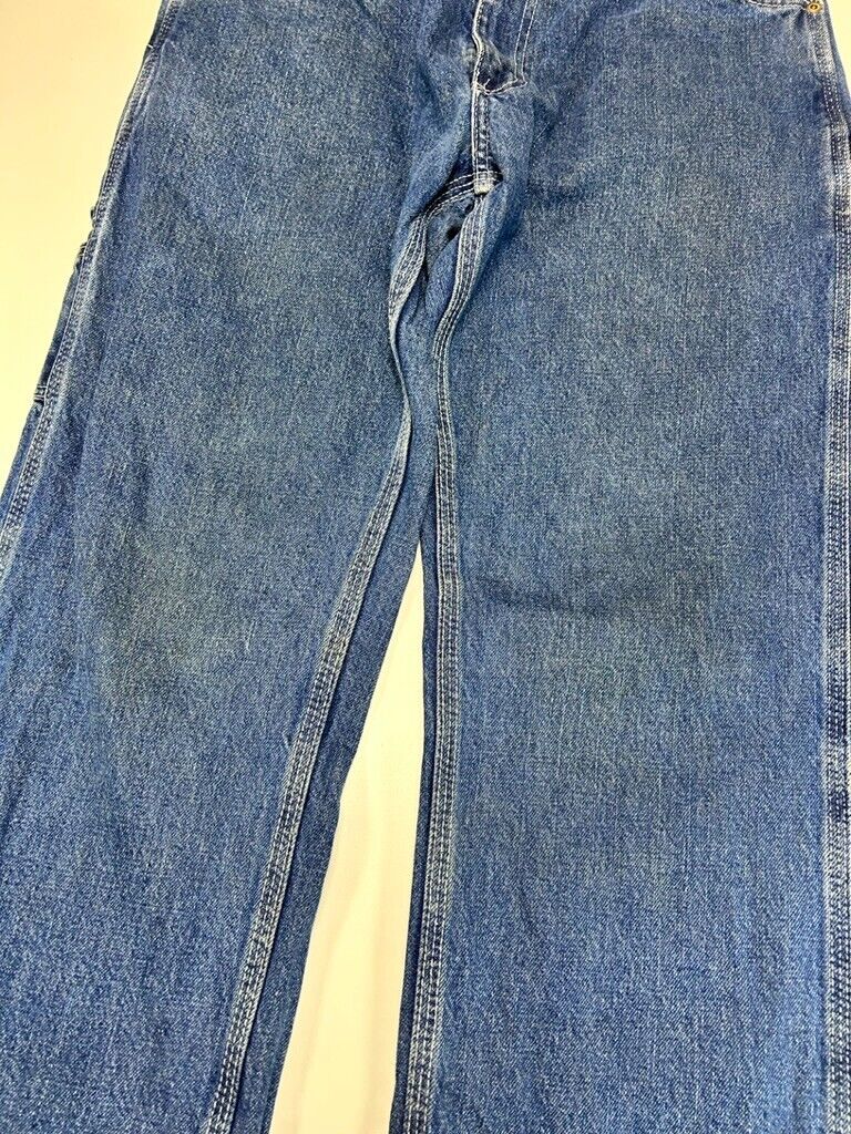 Vintage Key Dark Wash Denim Workwear Carpenter Pants Size 32