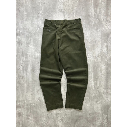 Vintage 1960s Green Corduroy Pleated Trouser Style Pants Size 33