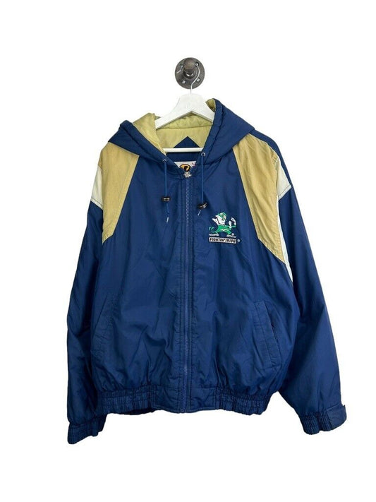 Vintage 90s Notre Dame Fighting Irish NCAA Full Zip Insulated Hooded Jacket XL