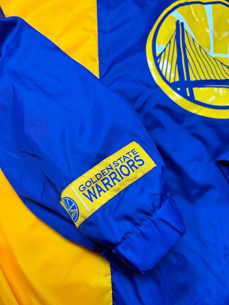 Golden State Warriors NBA Embroidered Logo Quarter Zip Nylon Jacket Size Small