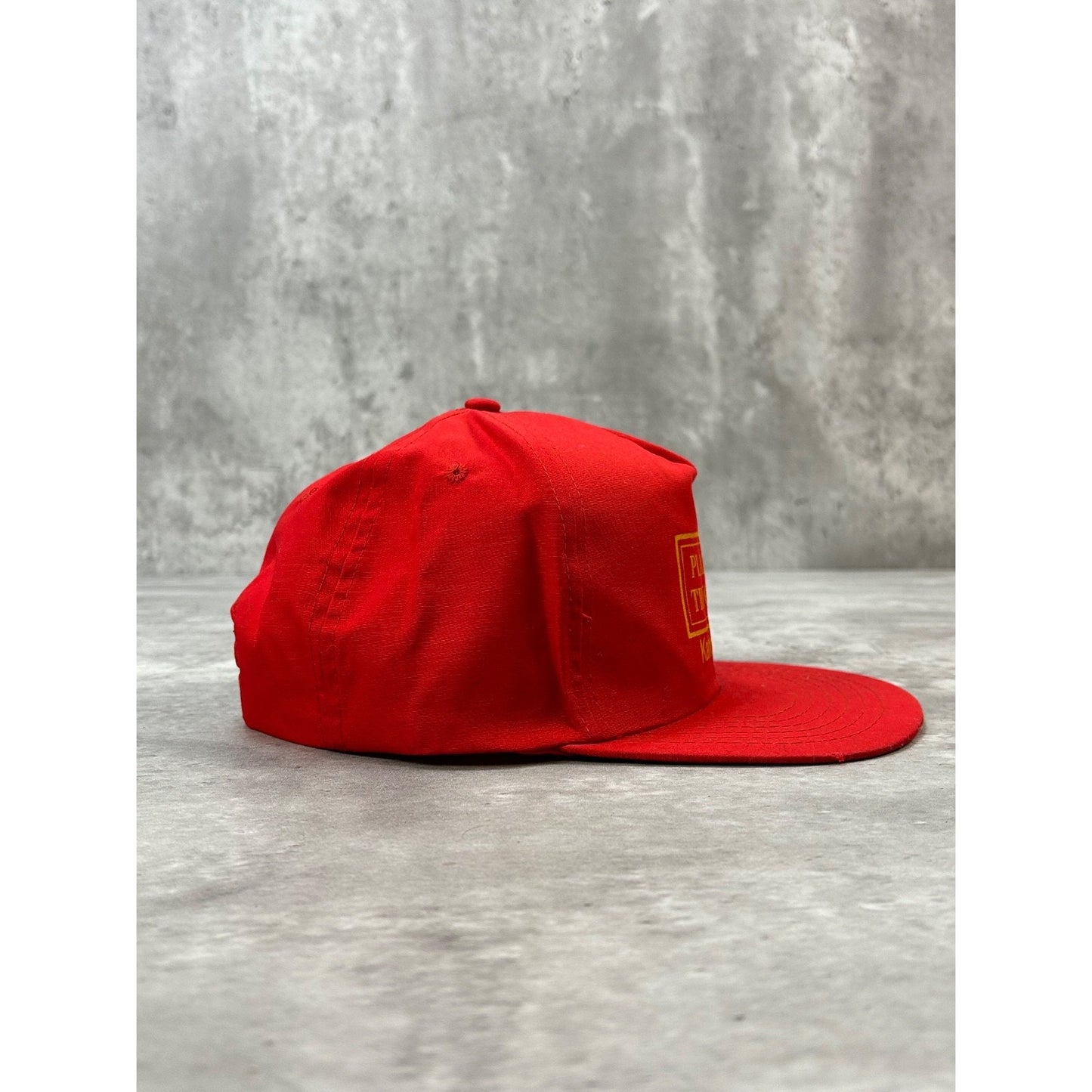 Vintage Plaza 138 Truck Stop Graphic Spellout Trucker Snapback Hat OSFA