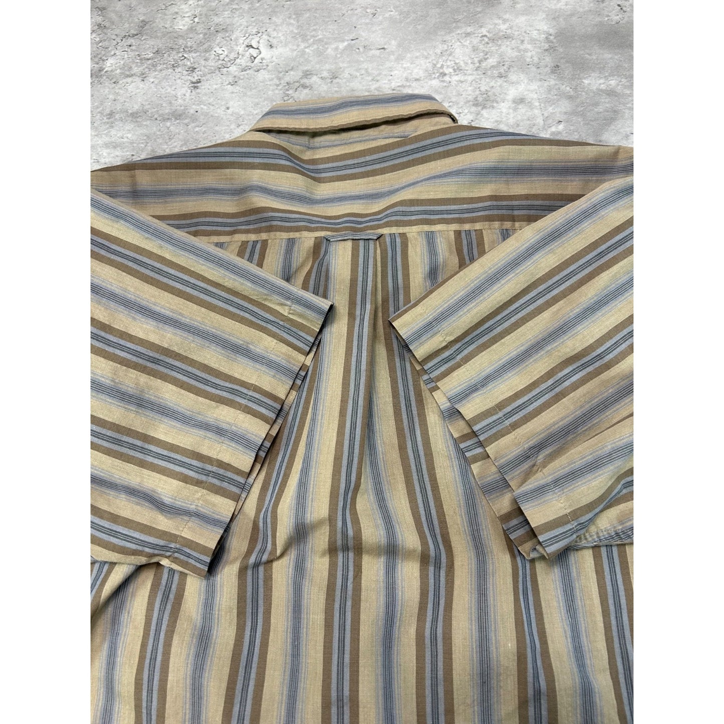 Vintage Bill Blass Striped Short Sleeve Cropped Reworked Button Up Shirt Sz 2XL