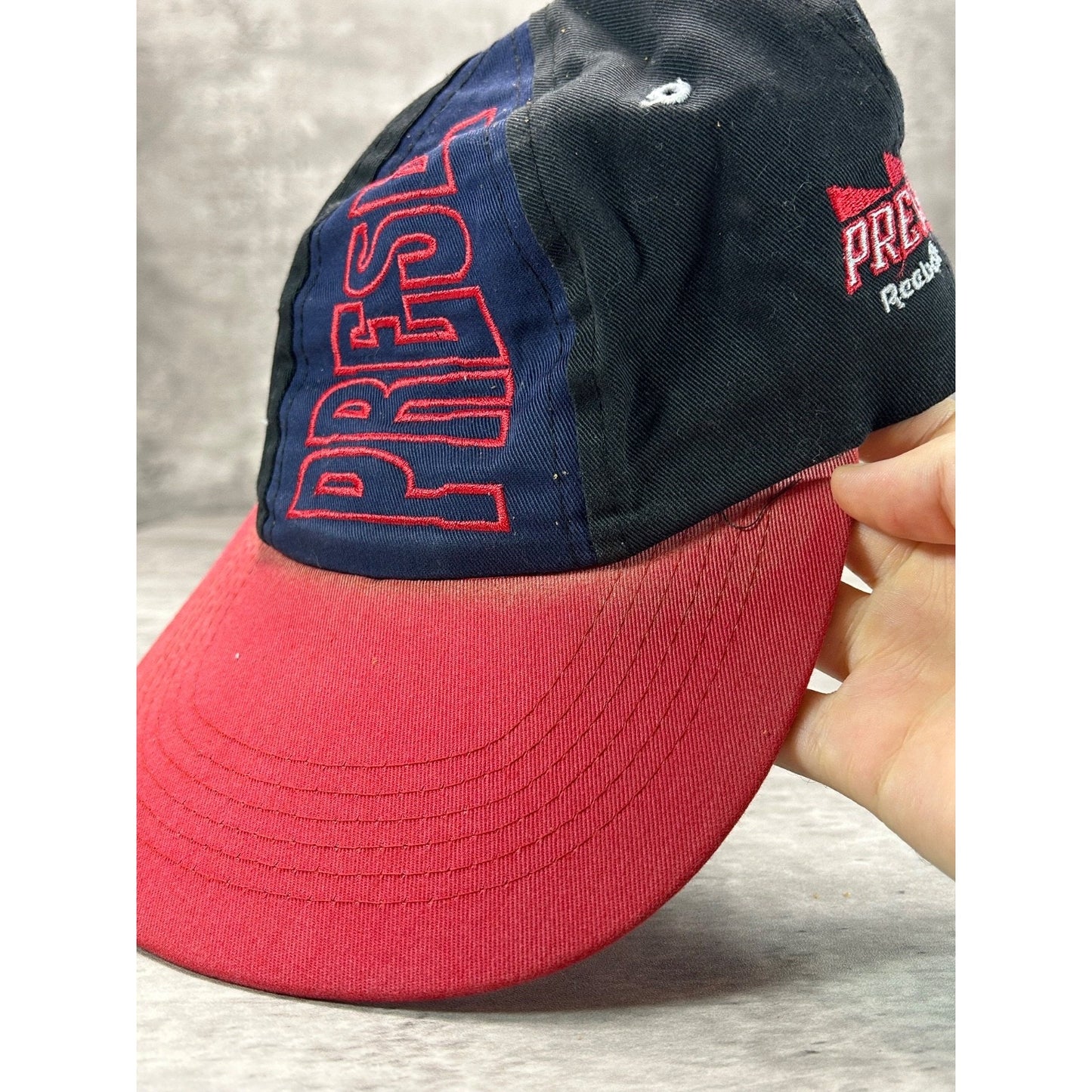 Vintage 90s Reebok Pre Season Embroidered Spellout Logo Strapback Hat OSFA