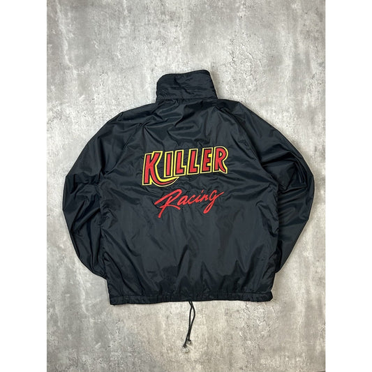 Vintage 80s/90s Killer Racing Embroidered Script Nylon Coaches Jacket Size Large