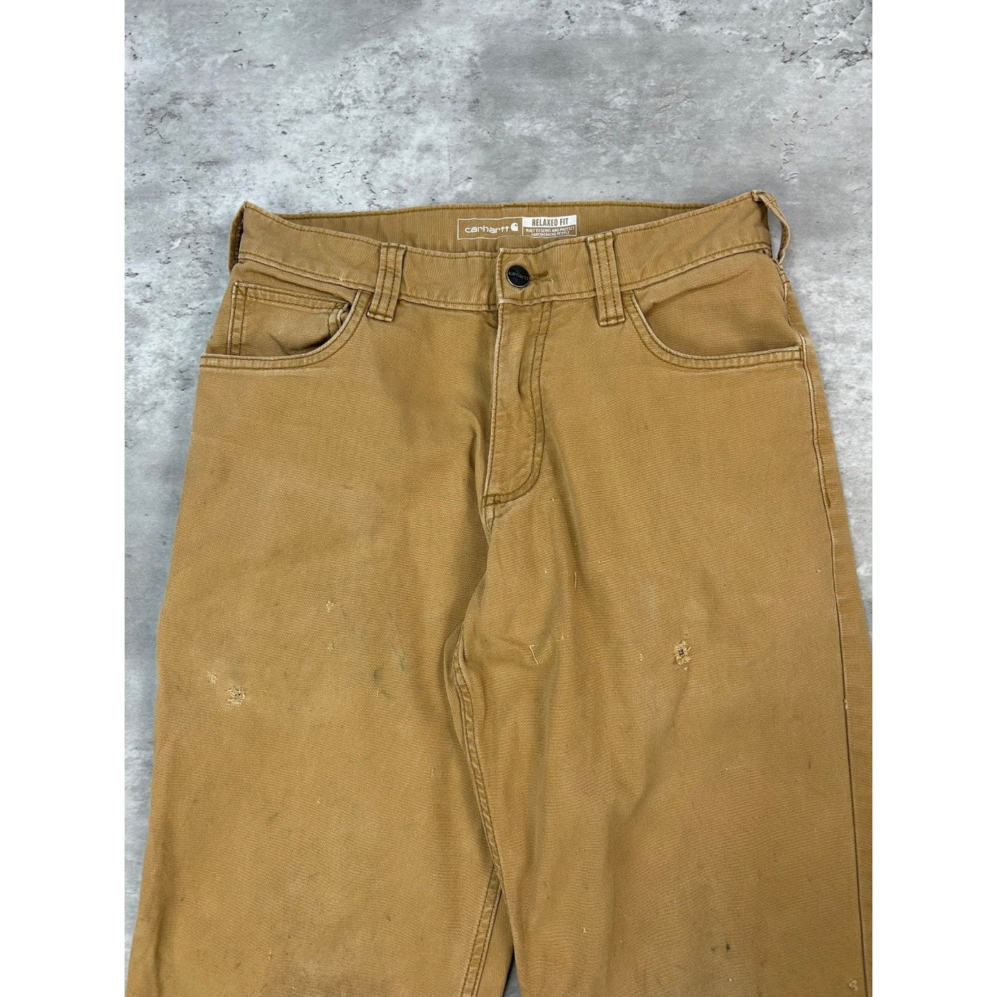 Carhartt Relaxed Fit Canvas Workwear Five Pocket Pants Size 30 Beige