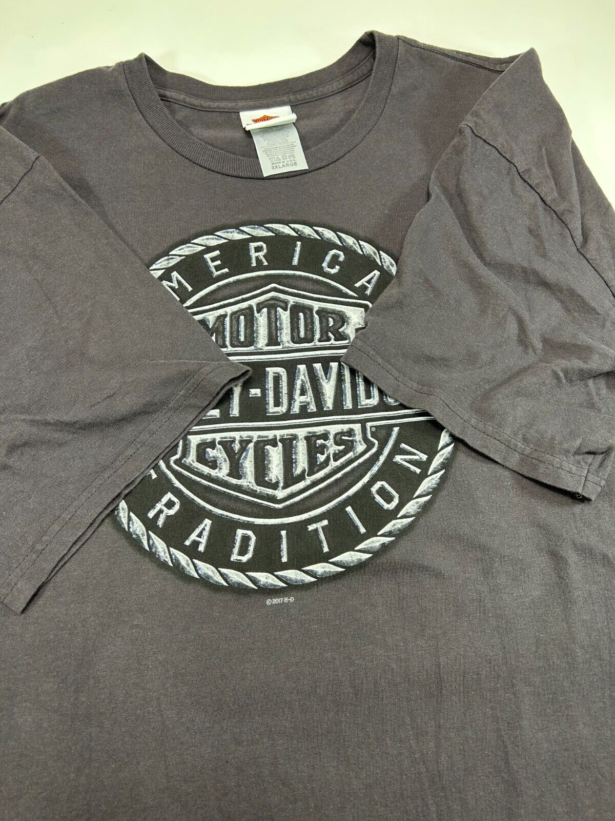 Harley Davidson Motorcycles Graphic Logo Spell Out T-Shirt Size 3XL Gray