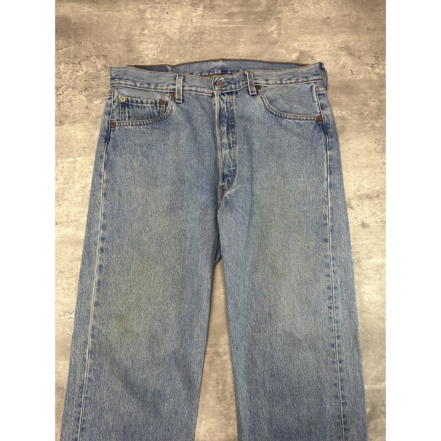 Vintage 90s Levis 501 Red Tab Light Wash Denim Pants Size 34 Blue