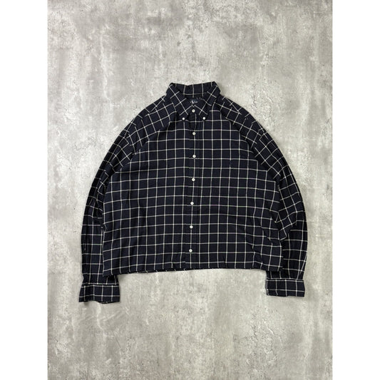 Vintage Polo Ralph Lauren Checkered Reworked Cropped Button Up Shirt Size XL