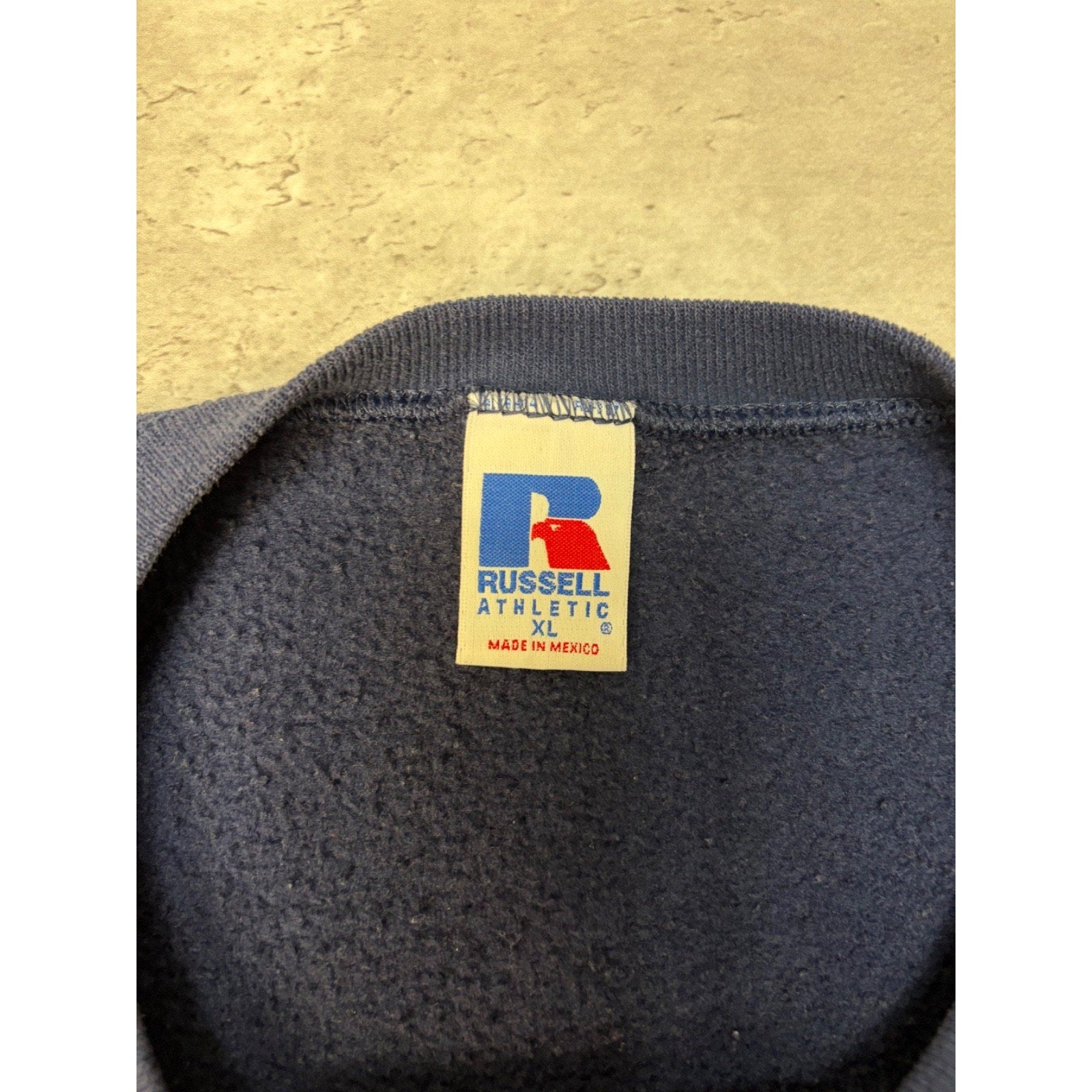 Vintage 90s Russell Athletics Navy Blue Blank Crewneck Sweatshirt Size XL