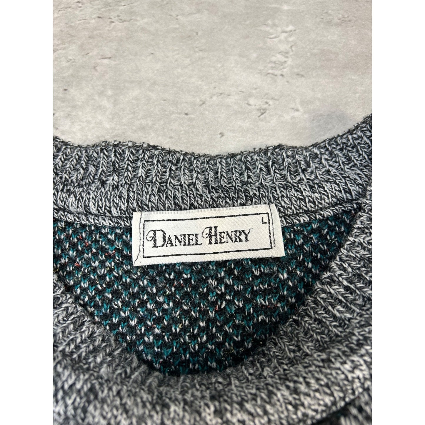 Vintage 90s Daniel Henry Abstract Pattern Knit Sweater Size Large