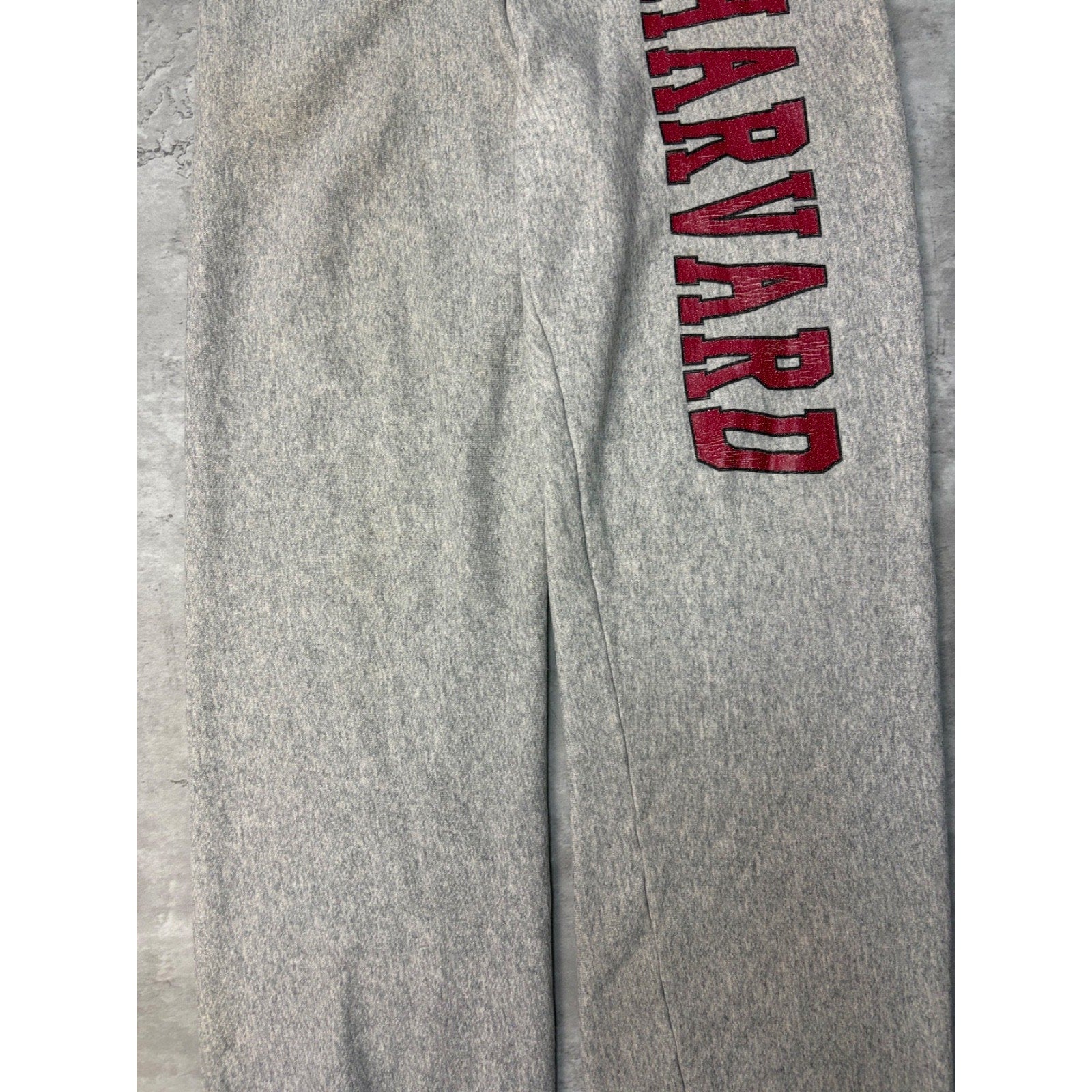 Vintage 80s Harvard Crimson NCAA Spellout Graphic Sweat Pants Size Large