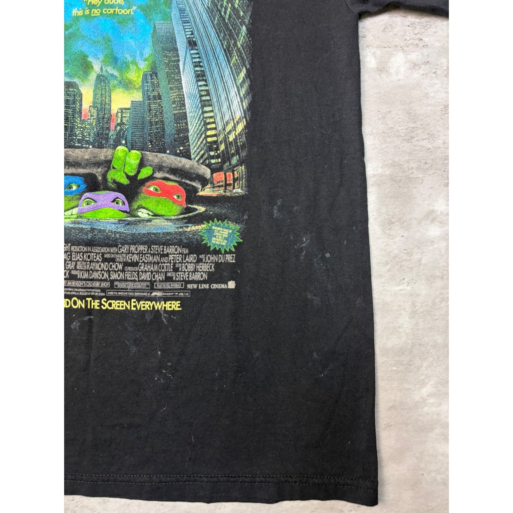 Vintage Teenage Mutant Ninja Turtles Movie Poster Promo T-Shirt Size Large