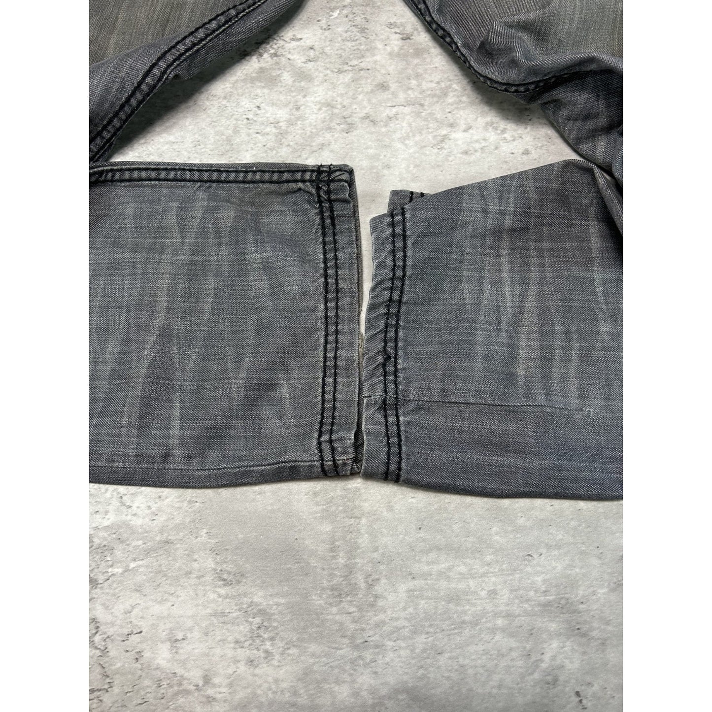 Vintage Y2K Prestige Embroidered Pocket Black Denim Pants Size 38