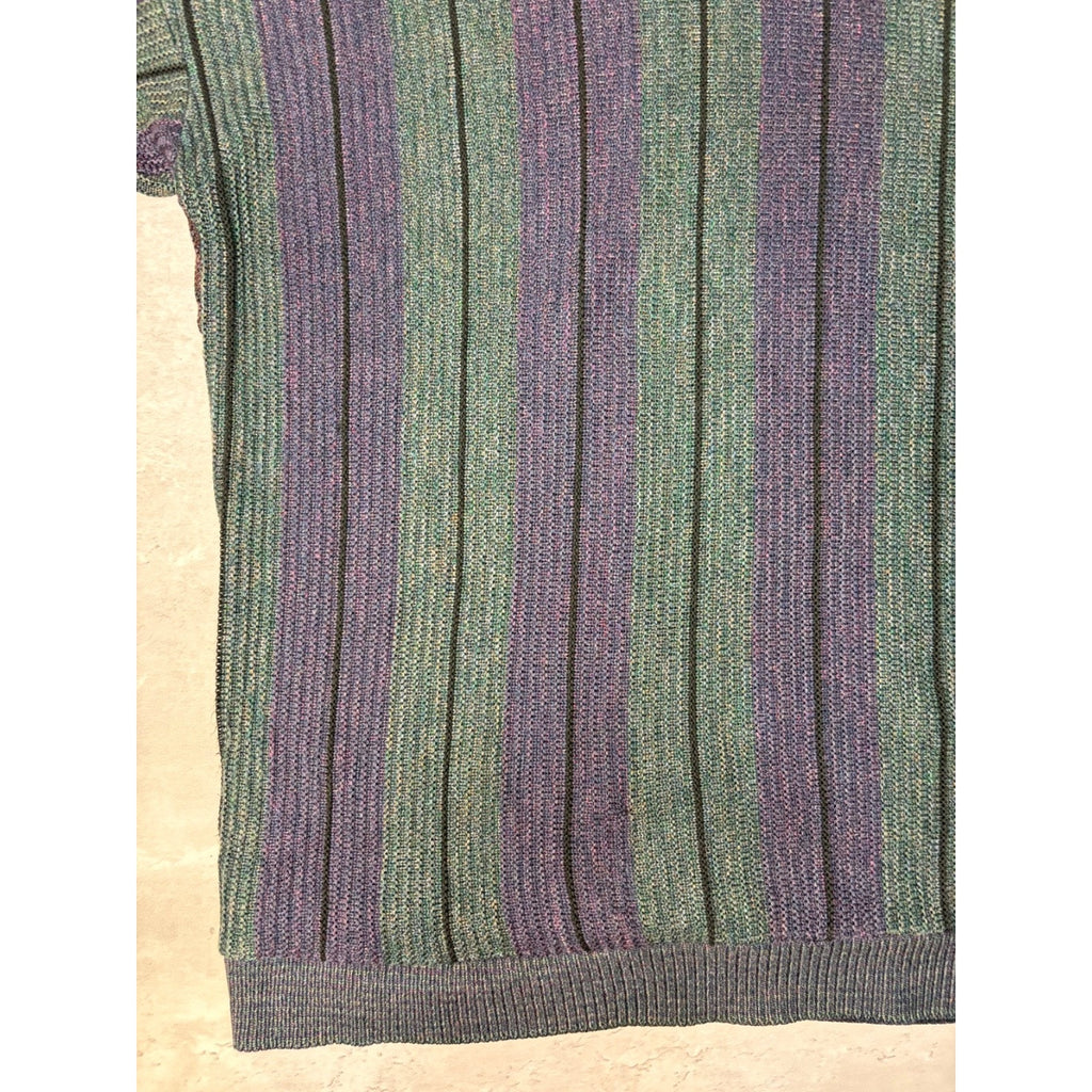 Vintage 90s Abstract Striped Pullover Knit Sweater Size Large